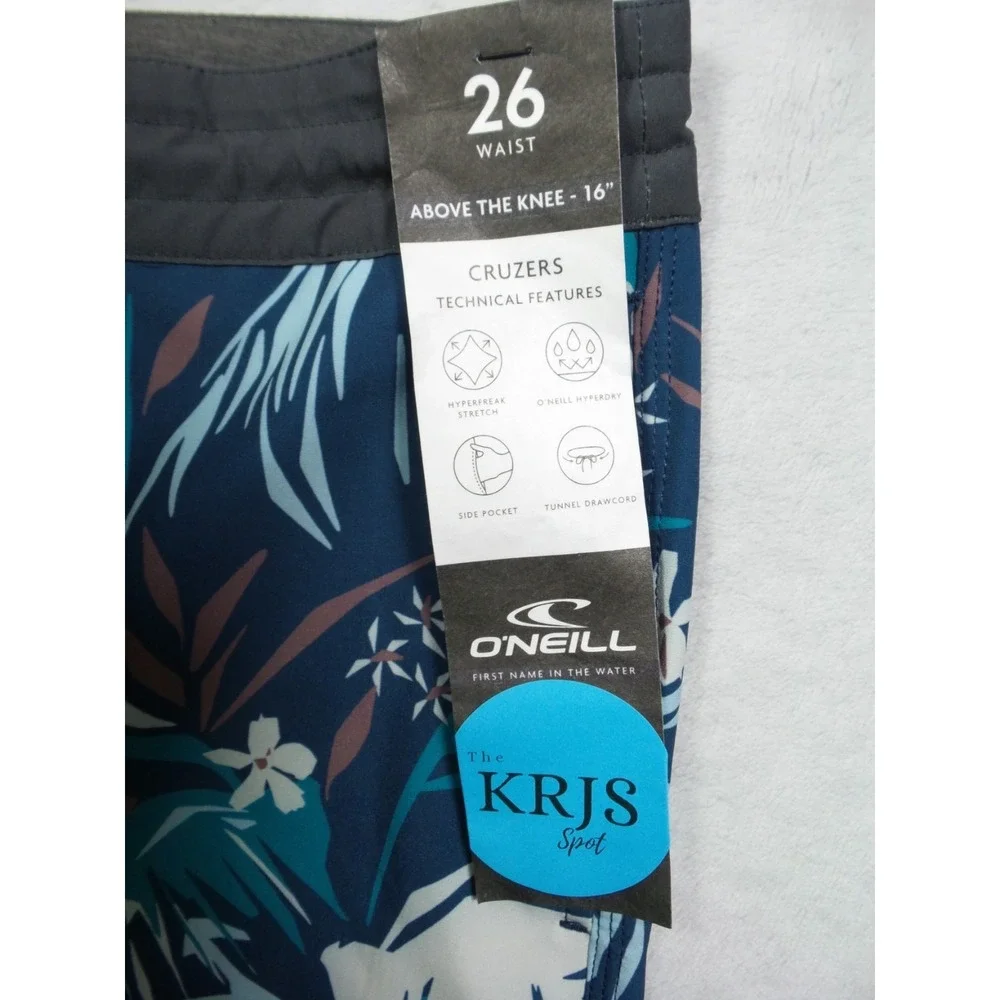 ONeill Shorts Mens‎ Size 26 Blue Hyperfreak Stretch Cruzers Boardshorts NWT